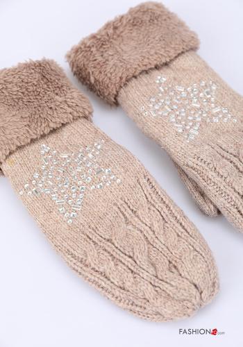 Handschuhe aus Wollmischung mit Strasssteinen - ph 3