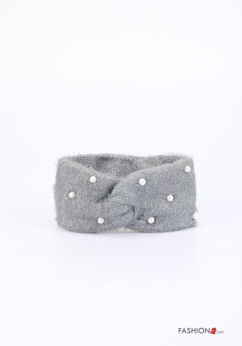 Bandeau en Mélange de Laine avec des perles