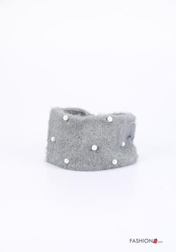 Fascia per capelli in Misto Lana con perle - ph 2