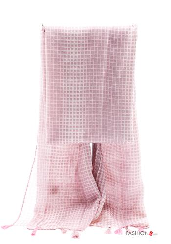 Vichy Muster Schal mit Fransen - ph 1