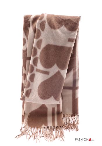 heart motif Scarf with fringe - ph 1