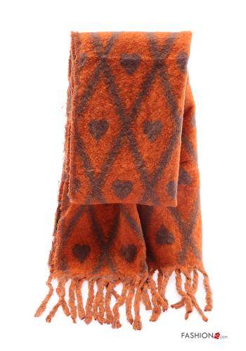 heart motif Scarf with fringe - ph 1