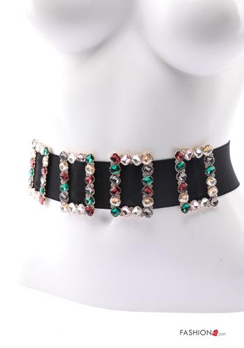 Belt with rhinestones with elastic - ph 4