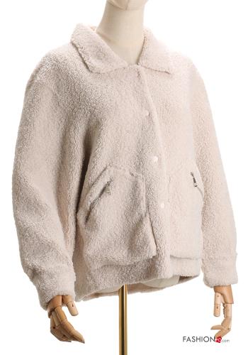 Teddy Bär Jacke mit Knöpfen mit Taschen - ph 1
