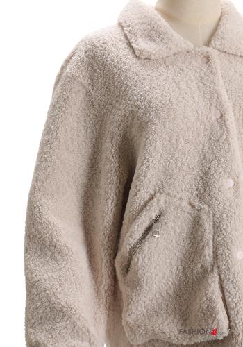 Teddy Bär Jacke mit Knöpfen mit Taschen - ph 4