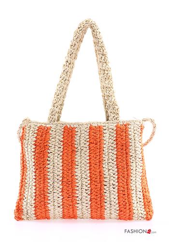 Bolso de playa a rayas con cremallera