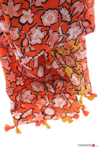 Floral Scarf with fringe - ph 4