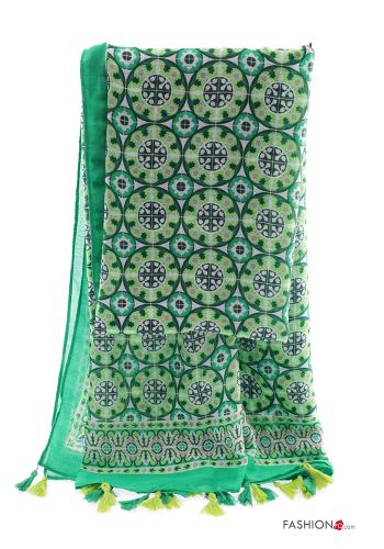 Sciarpa Fantasia geometrica con frange - ph 2