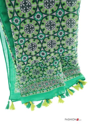 Sciarpa Fantasia geometrica con frange - ph 4