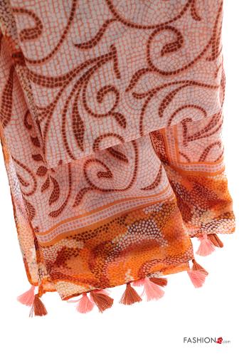 Patterned Scarf with fringe - ph 4