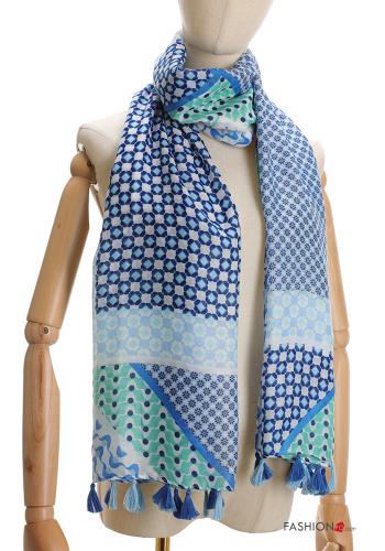 Geometric pattern Scarf with fringe