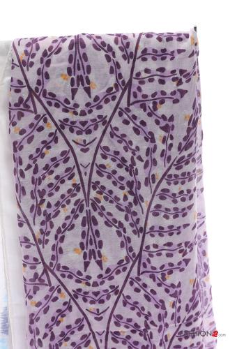 Leaf print Scarf with fringe - ph 3