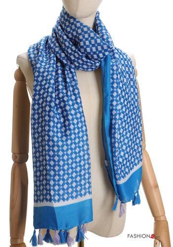 Geometric pattern Scarf with fringe