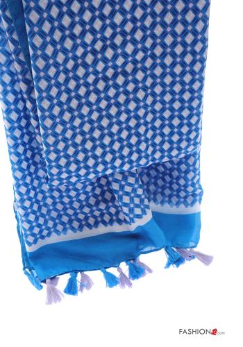 Geometric pattern Scarf with fringe - ph 4