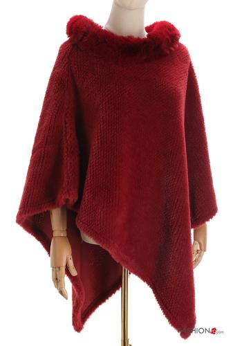 Poncho pelliccia sintetica