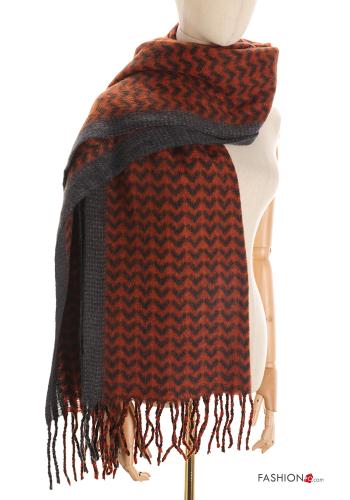Geometrisches Muster Schal mit Fransen - ph 1