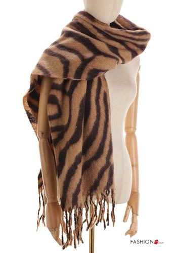 Sciarpa Fantasia animalier con frange - ph 1