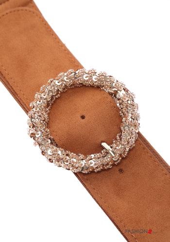 Cintura in Vera pelle con strass con elastico - ph 2