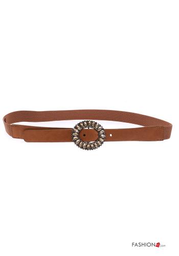 faux leather adjustable Belt with rhinestones with elastic - ph 1