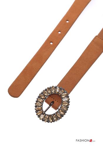 faux leather adjustable Belt with rhinestones with elastic - ph 3