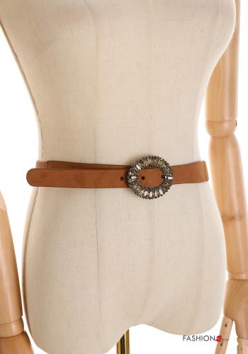faux leather adjustable Belt with rhinestones with elastic - ph 4