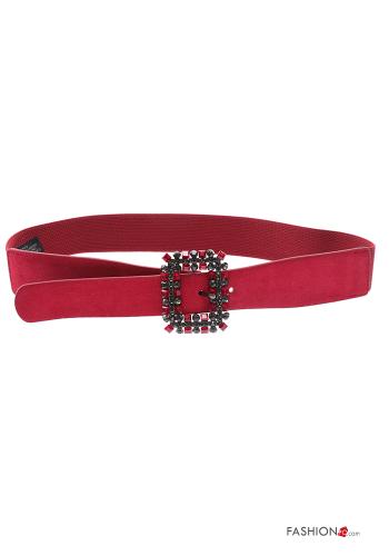 Kunstleder Gürtel mit Strasssteinen mit gummizug