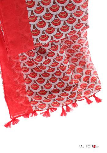 Patterned Scarf with fringe - ph 4