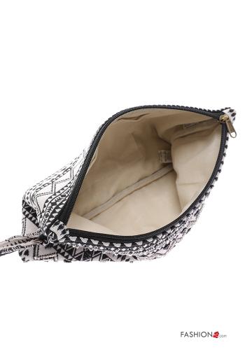 Pochette en Coton à Imprimé Géométrique avec fermeture éclair avec bandoulière - ph 5