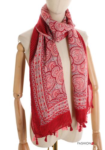 Patterned Scarf with fringe
