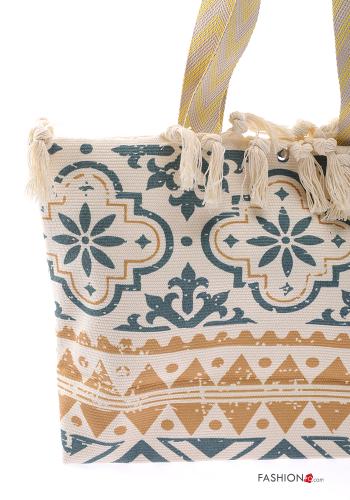 Shopper (Tote) mare Fantasia geometrica con frange - ph 4