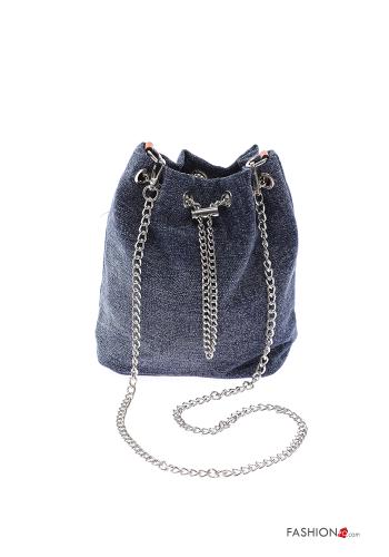 denim Cotton Bag with chain