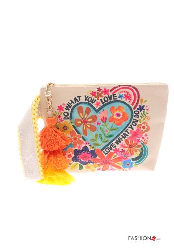 Pochette Fantasia stampata con zip con frange - ph 1