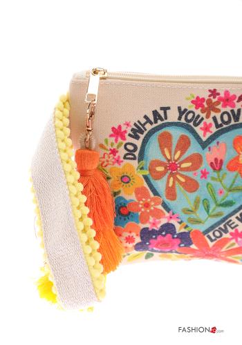 Pochette Fantasia stampata con zip con frange - ph 4