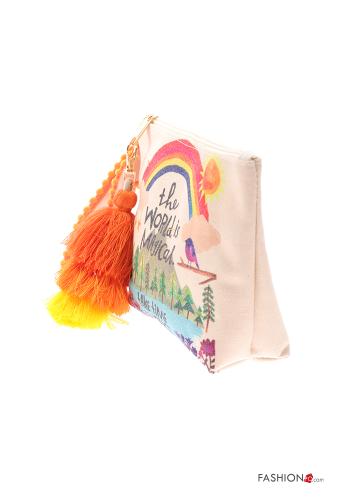 Pochette Fantasia stampata con zip con frange - ph 2
