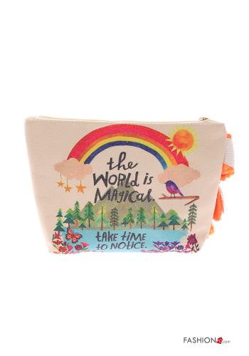 Pochette Fantasia stampata con zip con frange - ph 3