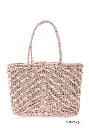 Striped beach Shoulder bag with zip