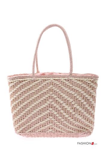 Borsa a spalla mare Fantasia righe con zip