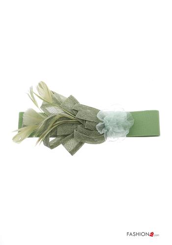tulle Belt with elastic with feathers