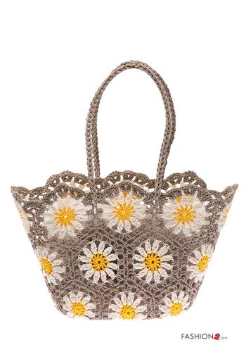 Floral beach Bag with zip