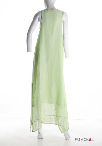 Besticktes Muster Strandkleid aus Baumwolle mit Schleife - ph 2
