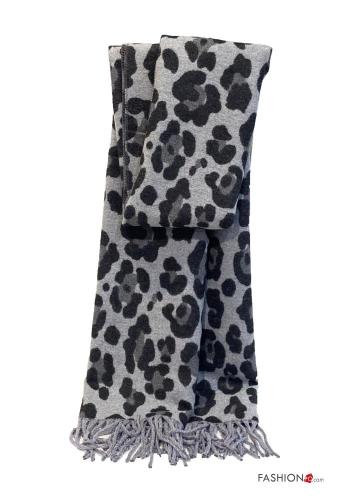 Foulard Imprimé animalier à franges - ph 1