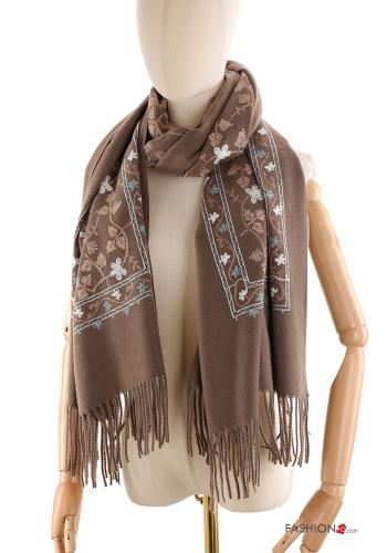 Sciarpa Fantasia ricamata con frange
