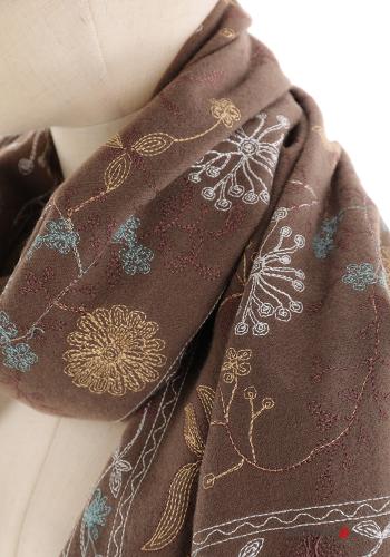 Besticktes Muster Schal mit Fransen - ph 2