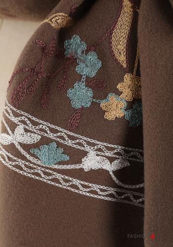 Besticktes Muster Schal mit Fransen - ph 3