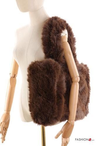 faux fur Shoulder bag with zip
