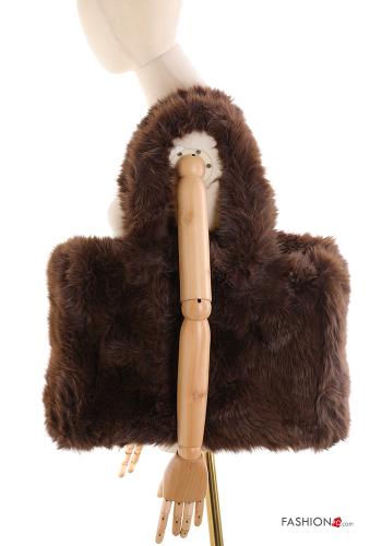 faux fur Shoulder bag with zip - ph 2