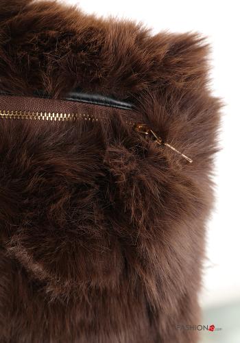 faux fur Shoulder bag with zip - ph 3