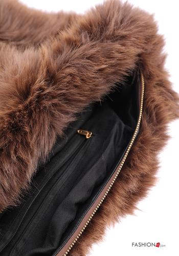 faux fur Shoulder bag with zip - ph 4