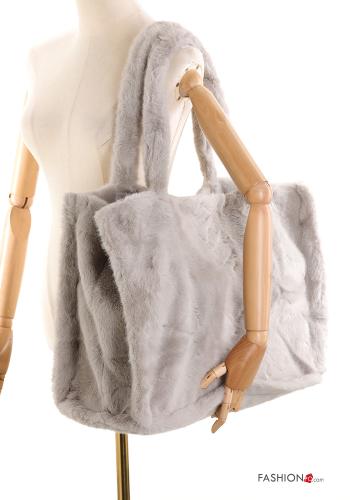 faux fur Shopper (Tote) with buttons with pockets