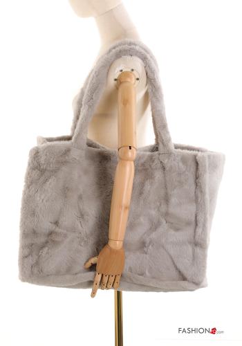 faux fur Shopper (Tote) with buttons with pockets - ph 2